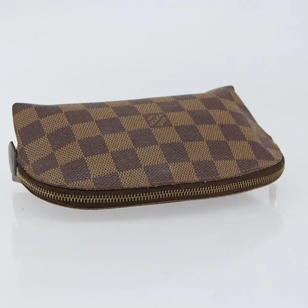Louis Vuitton Damier Ebene Pochette Cosmetic PM Pouch Brown